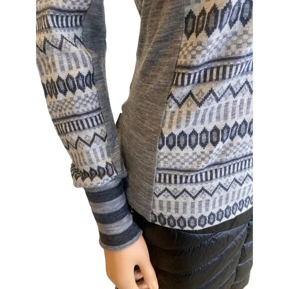 Kari Traa Merino Wool Half-Zip Nordic Base Layer Hoodie Top Medium Gray - Picture 5 of 11